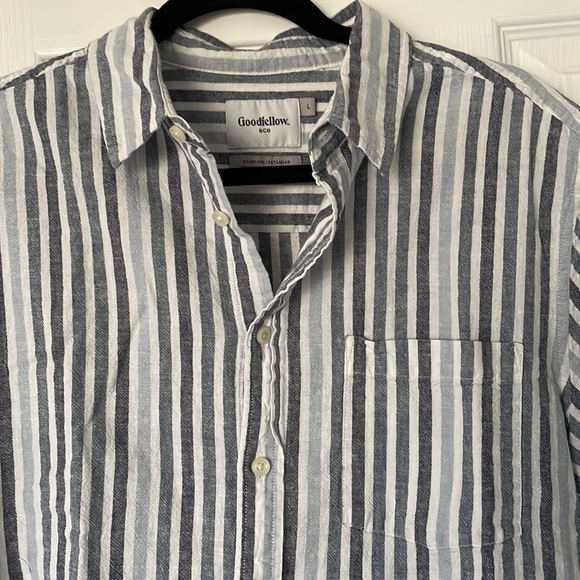 Goodfellow Short Sleeve Striped Button Down - Picture 2 of 3